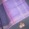 Vaazhai Naar Dark Purple Saree With Thread Buttas And Contrast Pallu 02