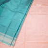 Vaazhai Naar Peacock Green Saree With Thread Buttas And Contrast Pallu