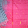 Vaazhai Naar Grey Saree With Thread Buttas And Contrast Pallu 02