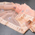 Organza Peach Floral Thread Work Saree With Zari Border