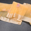 Organza Mango Yellow Floral Thread Work Saree With Zari Border