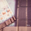 Kota Cream Floral Printed Saree With Zari Border