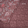 Semi Raw Silk Dark Brown Floral Printed Saree