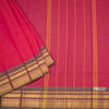 Chettinad Cotton Reddish Pink Plain Saree With Zari Border
