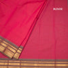 Chettinad Cotton Reddish Pink Plain Saree With Zari Border