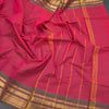 Chettinad Cotton Reddish Pink Plain Saree With Zari Border