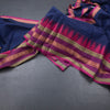 Chettinad Cotton Dark Blue Saree With Thread Buttas And Temple Border