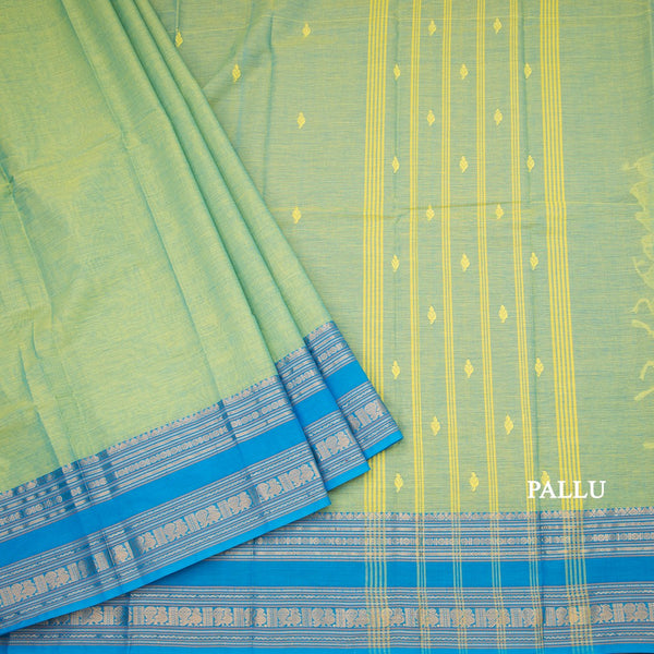 Kanchi Cotton Shot Colour Saree With Thread Buttas And Zari Border 02