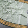Kanchi Cotton Light Green Saree With Thread Buttas And Zari Border - Kumaran Silks