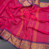 Kanchi Cotton Hot Pink Saree With Thread Buttas And Temple Border - Kumaran Silks