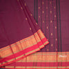 Kanchi Cotton Dark Pink Saree With Zari Buttas And Zari Border