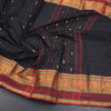 Kanchi Cotton Black Saree With Zari Buttas And Zari Border - Kumaran Silks