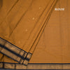 Kanchi Cotton Golden Brown Saree With Zari Buttas And Rettapet Border