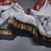 Kanchi Cotton Grey Plain Saree And Temple Border