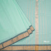 Kanchi Cotton Mint Green Plain Saree And Temple Border