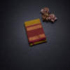 Kanchi Cotton Yellow Plain Saree With Two Colour Border