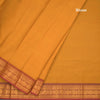 Kanchi Cotton Mustard Saree With Zari Buttas And Zari Border