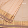 Kanchi Cotton Light Brown Saree With Zari Buttas And Zari Border