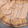 Kanchi Cotton Light Brown Saree With Zari Buttas And Zari Border - Kumaran Silks