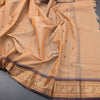 Kanchi Cotton Brown Saree With Thread Buttas And Temple Border - Kumaran Silks