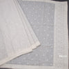 Semi Linen Light Grey Thread Work Saree