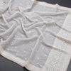 Semi Linen Light Grey Thread Work Saree - Kumaran Silks