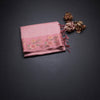 Tussar Peach Saree With Stone Buttas And Thread Border