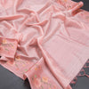 Tussar Peach Saree With Stone Buttas And Thread Border - Kumaran Silks