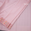Tussar Onion Pink Saree With Stone Buttas And Thread Border