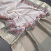 Kota Cream Saree With Mirror Buttas On The body And Zari Border - Kumaran Silks