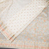 Kota Cream Floral Thread Buttas And Zari Border