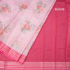 Kota Rose Pink Floral Printed Saree And Zari Border