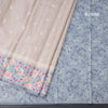 Tussar Light Brown Saree With Thread Buttas And Printed Border 03