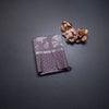 Raw Silk Wine Colour Floral Printed Saree 02