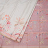 Raw Silk Cream Printed Saree With Forest Design 02