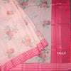 Kota Peach Floral Printed Saree And Zari Border
