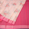 Kota Peach Floral Printed Saree And Zari Border