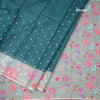 Kota Dark Green Saree With Thread Buttas And Printed Border