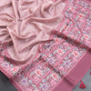 Raw Silk Peach Saree With Thread Buttas And Printed Border - Kumaran Silks