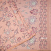 Semi Raw Silk Peach Printed Saree With Floral Creeper Design