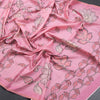 Semi Raw Silk Rose Pink Printed Saree With Floral Creeper Design - Kumaran Silks