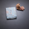 Semi Raw Silk Powder Blue Printed Saree With Floral Creeper Design