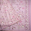 Semi Raw Silk Onion Pink Printed Saree With Floral Creeper Design 02