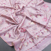 Semi Raw Silk Onion Pink Printed Saree With Floral Creeper Design 02 - Kumaran Silks