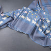 Pure Tussar Blue Printed Saree With Checks Border