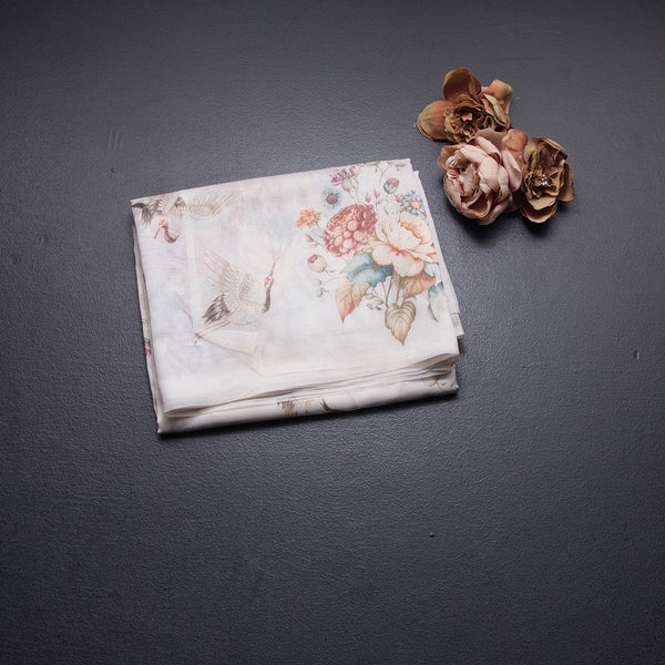 Kota Cream Borderless Printed Saree