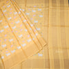 Pure Tussar Mango yellow Printed Saree With Checks Border