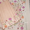 Raw Silk Light Brown Plain Saree With Floral Border