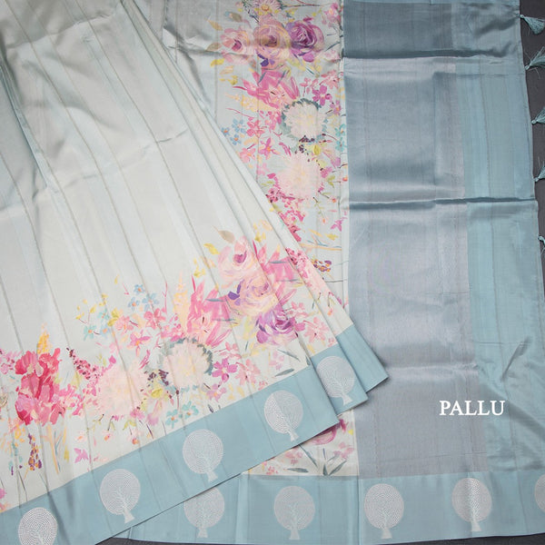 Raw Silk Light Pista Green Stripes Saree With Zari Border