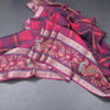 Raw Silk Multi Colour Printed Checked Saree And Rettapet Border